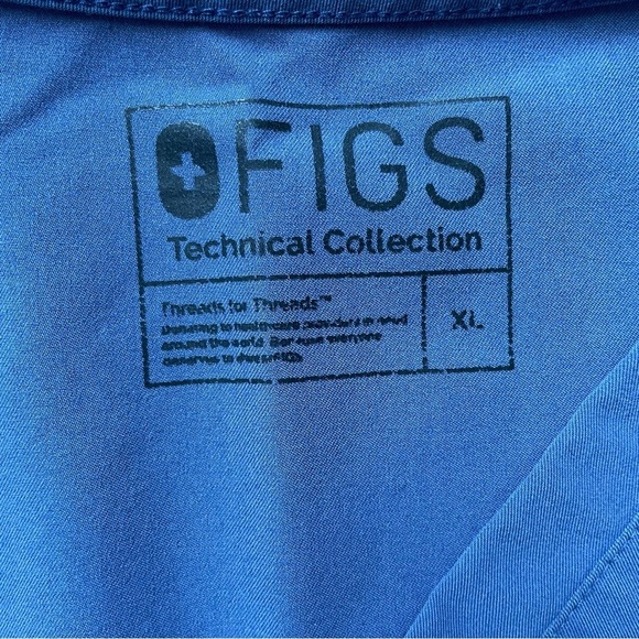 Figs Big Sky Blue Scrub Set Casma Three Pocket Top & Yola Skinny Pants Size XL - Picture 6 of 16